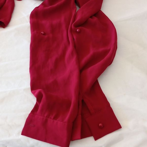 Venessa Collection Red Button Front Cape Tunic - Picture 14 of 16